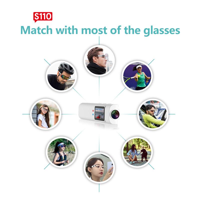 Fpv Brýle Kamera Nositelná Wifi Videokamera Videokamera 110° Širokoúhlý Objektiv Stabilizace Obrazu Vestavěná Baterie Ovládání Aplikací Fpv Kamera