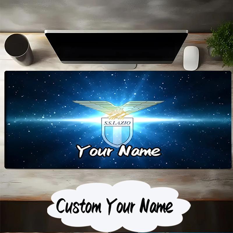 Özel İsim Mouse Pad Lazio Futbol Kulübü Amblemli Mouse Pad, Oyun Mouse Pad'i, Klavye Altlığı, Bilgisayar Dizüstü Bilgisayar için Masa Dekoru Fan Doğum Günü Hediyesi