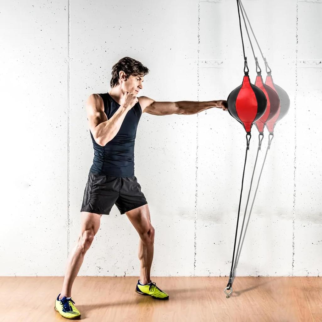 8 Pack Double End Bag, Unisex PU Leather Speed Punching Bag, Boxing Reflex Bag Set for Adult Men Women, Home Training Gym Exercise Equipment,