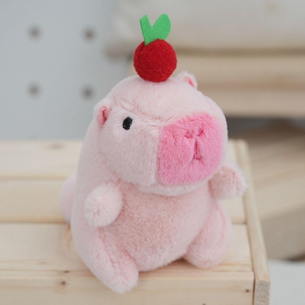 Toy Capybara Key Ring Soft Plush Hanging Ornament Trendy Cartoon Doll Keychain  Party