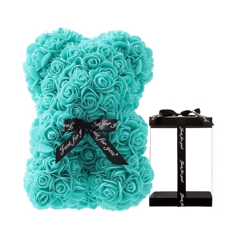 

1 шт. Мишка из роз Искусственные цветы из пены Мишка Романтичные Креативные подарки на День святого Валентина Юбилей Свадьбу День рождения с коробкой
