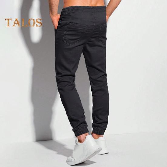 Męskie spodnie sportowe z kieszeniami, ściągacze przy kostce, spodnie do biegania w jednolitym kolorze, ściągacze w pasie, spodnie do codziennego noszenia na zewnątrz i do pracy