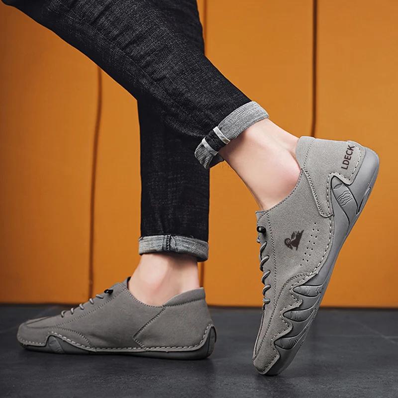 Men Casual Shoes Sneakers Breathable Leather Loafers Driving Shoes Handmade Men Walking Shoes Hot Sale Moccasins Man Footwear