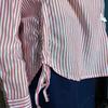 Export Exported to Spain Original Order Leftover Stock Red and White Striped Long Sleeve Shirt Women Can Pull up Stylish Spring & Fall on Both Sides