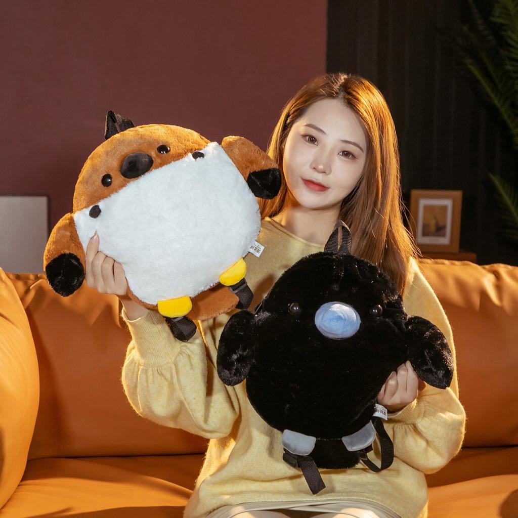 1pc 35 *40cm Lovely Sparrow &Crow Plush Backpack Pillow Cute Fat Tweed Bird Toy Stuffed Soft Animal Dolls Children Birthday Gift