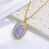Luxury Oval Zirconia Pendant Necklaces for Women New Fashion Wedding Party Necklace Jewelry Accessories