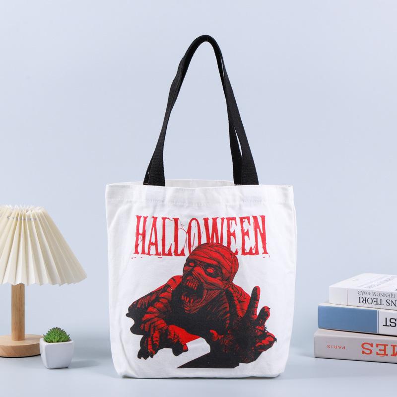 Cross-border halloween easter holiday party cotton bag christmas party ghost festival candy shopping bag canvas bag
