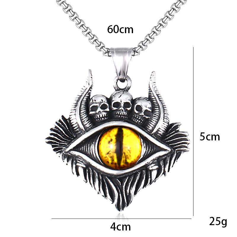 Devil's Eye Necklace Dark Skull Blue Eye Pendant Accessories
