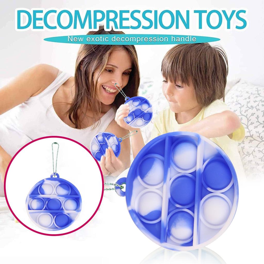 Children Adult Push Bubble  Sensory Toy Key Ring Educational Toy