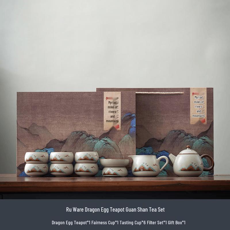 Ru Kiln Dragon Egg Pot Gongfu Tea Set