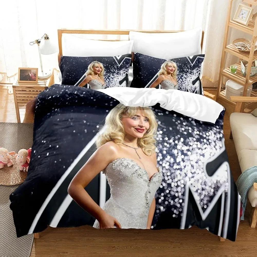 3D Print Sabrina Carpenter Bedding Set Duvet Cover Pillowcase Adult Boy Girl Bedroom Decoration Gift Single Double Size Gift