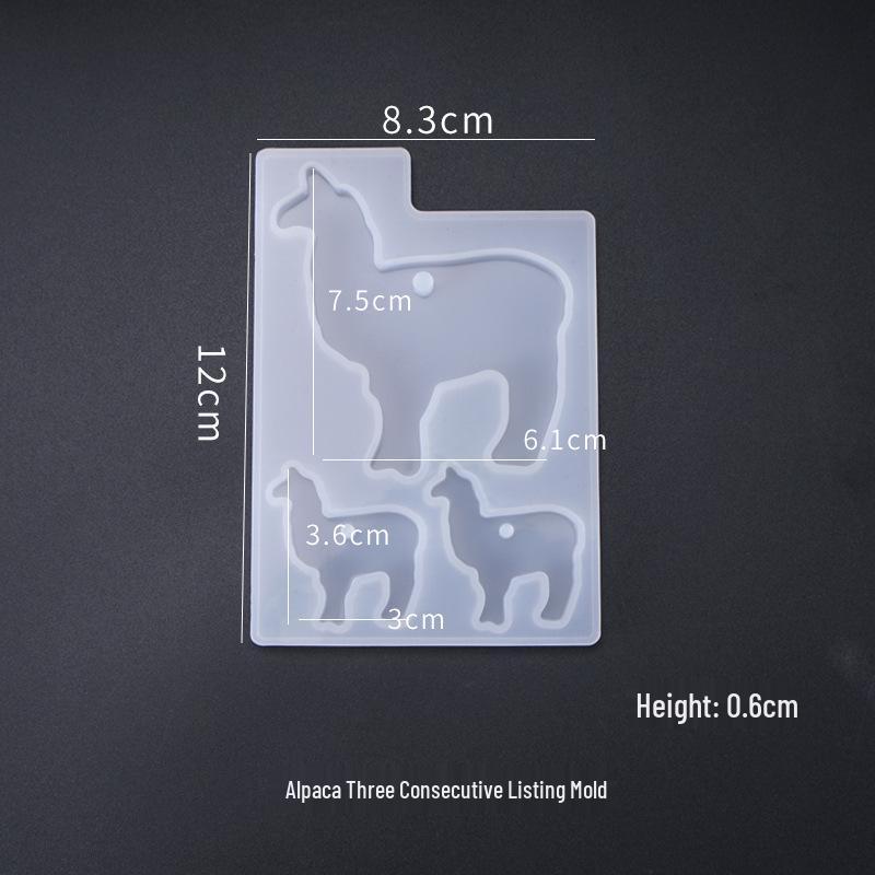 Poppy DIY Silicone Keychain Molds: Elephant, Alpaca, Polar Bear