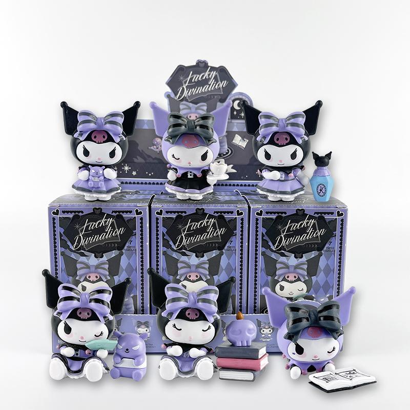 

MINISO Блайнд бокс Sanrio Kuromi Кукла-гадалка Торт Ручная работа Модельные фигурки Куроми Украшение для торта на день рождения Таинственный подарок