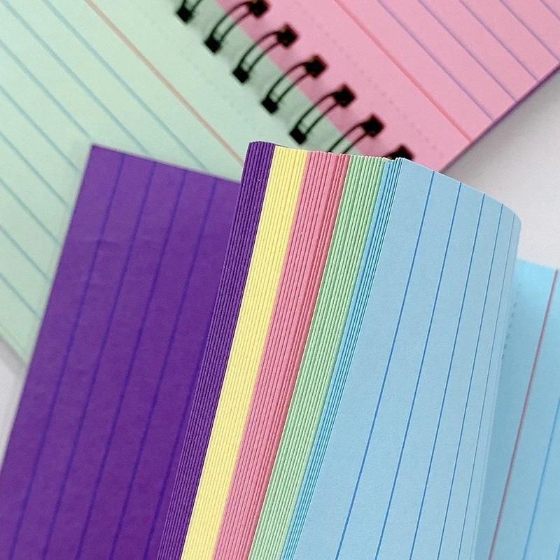 Simple, Thick and Tearable Multifunctional Coil This Candy-colored Horizontal Line Student Portable Notebook Message Index Card