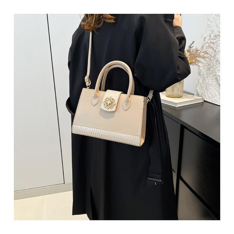 Crocodile Pattern Lock Buckle Small Square Shoulder Crossbody Handbag For Daily Commute