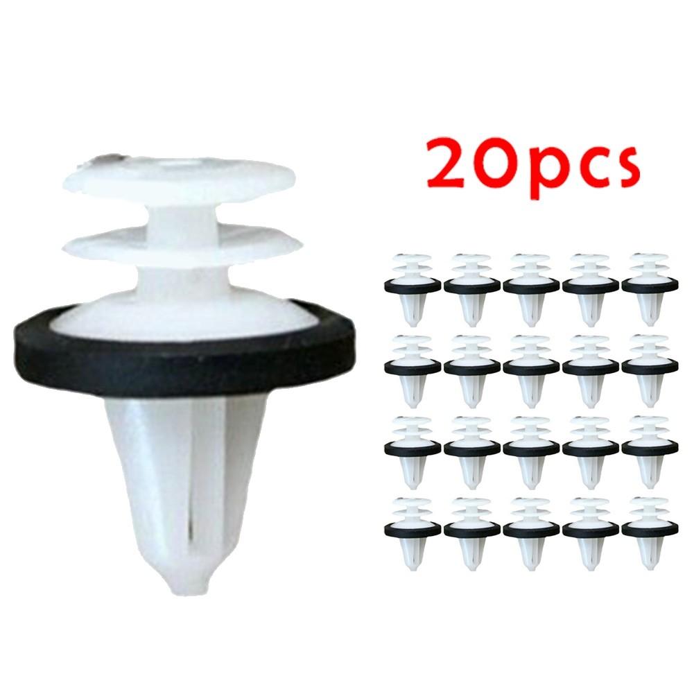 White Door Panel Clips with Sealer Perfect for Ford W713297 S300 Set of 20