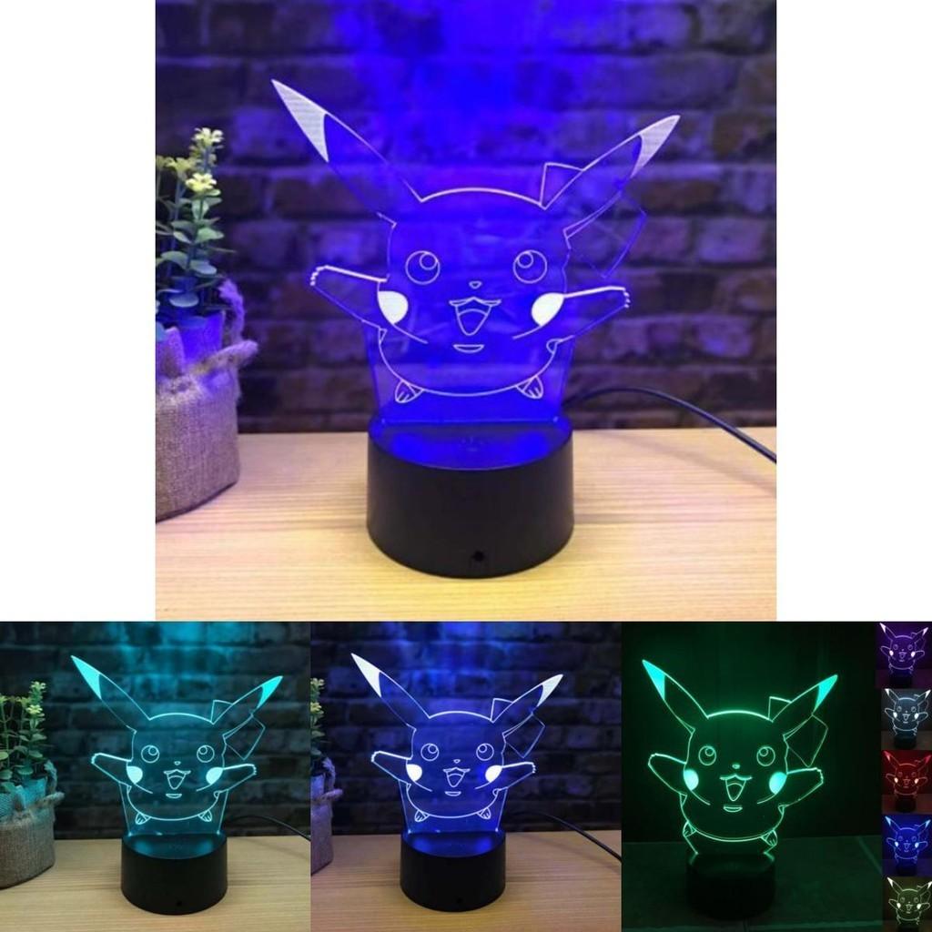 Magical 3d Visual Effects Pokemon Pikachu Night Light Ideal Decorative Piece For Kids Birthday Party