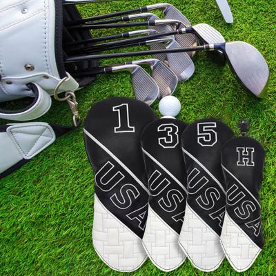 4 Adet Golf Kulübü Kafa Kılıfları Koruyucu Hafif Çizilmeye Dayanıklı Kafa Kılıfları Yetişkinler