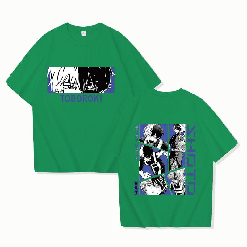 

Hot Anime Todoroki Shoto Print T-Shirt Women Men Loose Short Sleeve Round Neck Top Fashion Y2k Casual Summer Shirt Tees 4XL