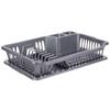 Gray Dish Drying Rack with Drip Tray 40x29cm