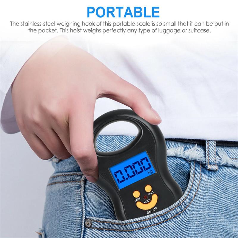 Elektronická 50kg 10G závěsná váha LCD kuchyňská digitální váha Podsvícení Rybářské závaží Kapesní váha Cestovní váha na zavazadla