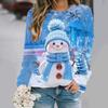 Christmas Snowman 3D Print Sweatshirts Women Autumn Raglan Long Sleeves Hoodie Street Y2k Pullover Harajuku Tops Female Clothing