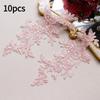 10Pcs Floral Lace Applique Pair Embroidery Flower Patch Sew On Lace Motif For Wedding Dress Garment Decoration