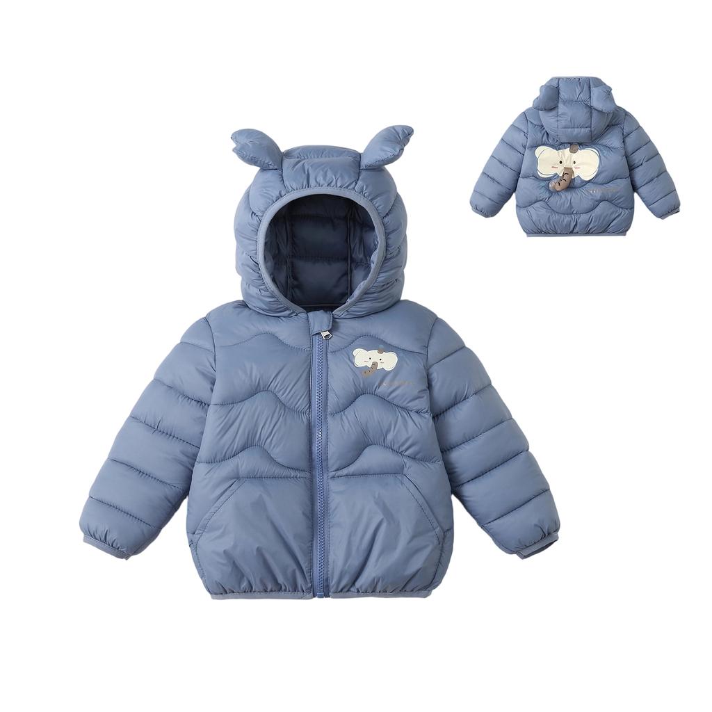 Kinder Trendige Bequeme Langarm Kapuzen Daunenjacke Wintermantel für Jungen und Mädchen