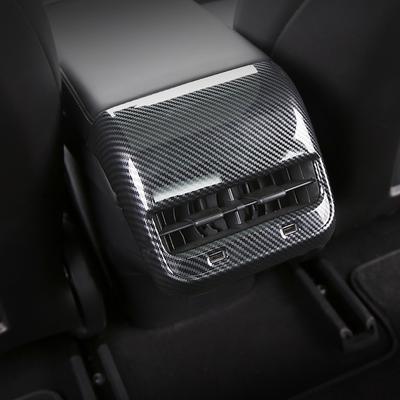 ModelY Model3 Auto Kohlefaser ABS Hintere Luftauslass Abdeckung Zierleiste Für Tesla Model 3 Zubehör Innenraum Model Y