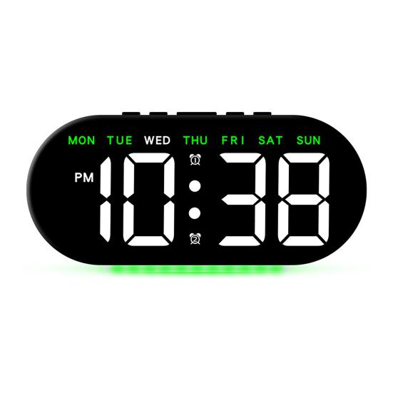 

LED Alarm Clock with Large Screen Easy-to-Read Temperature Display Dimming 12/24h Bedroom Desk Clock