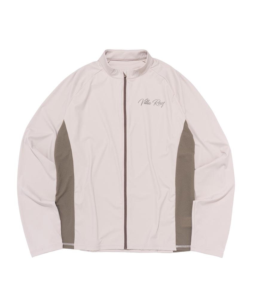 Billalei Relaxed Fit Men'S Zip-Up Rash Guard - Beige