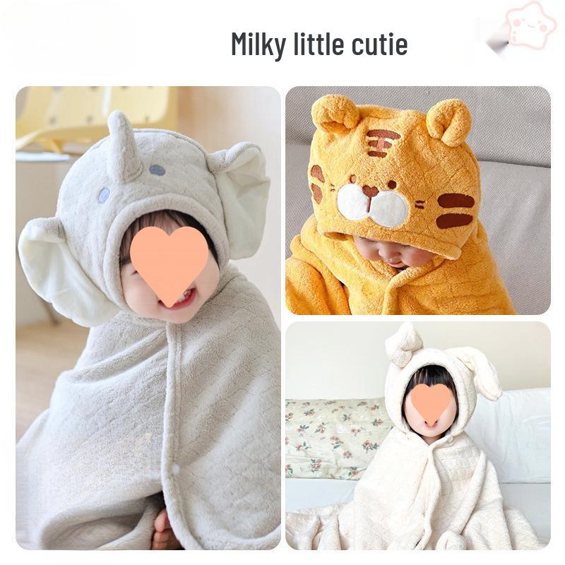 Kinderbadjas met capuchon: Superzachte, Absorberende, Sneldrogende, Dikke Poncho Badjas voor Pasgeborenen
