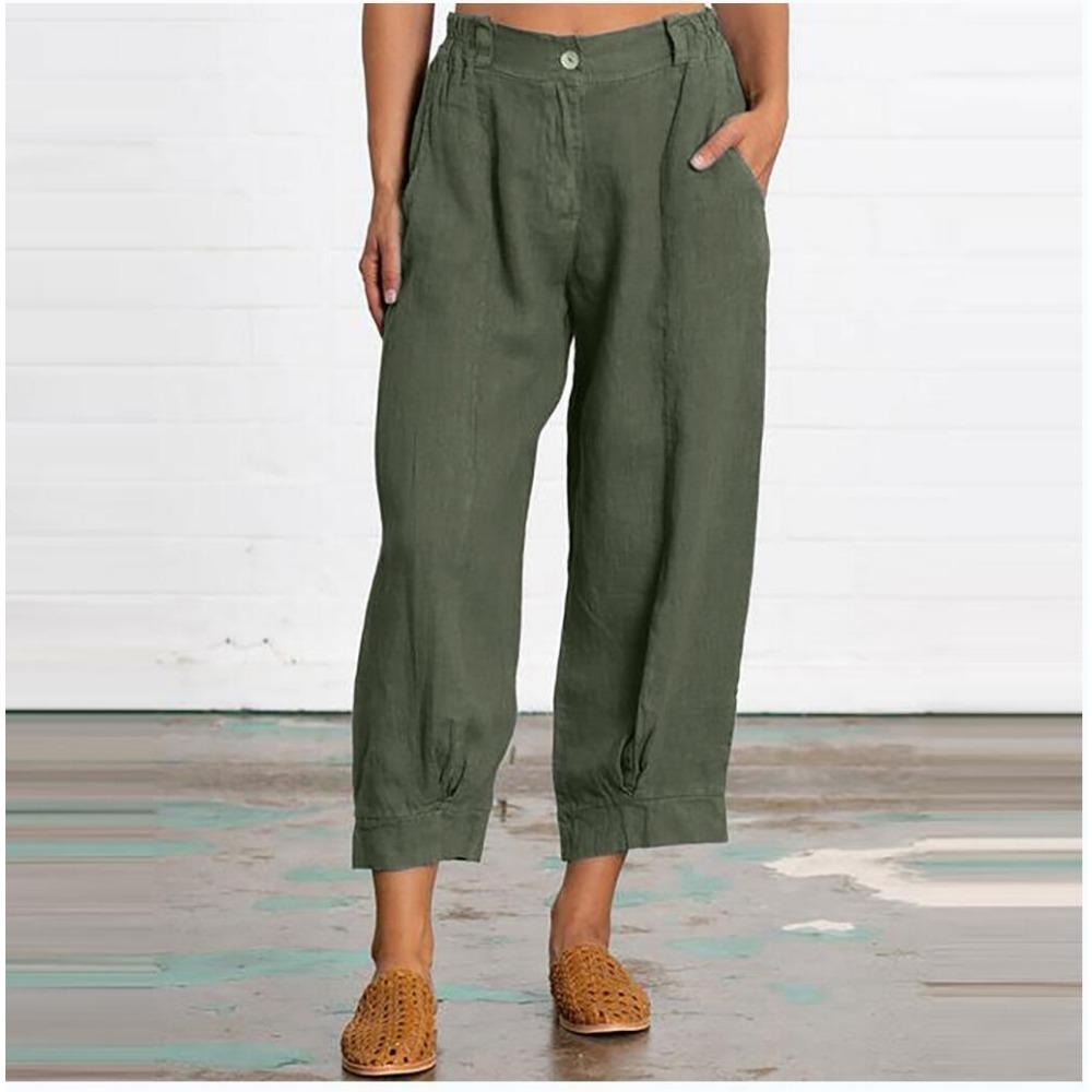 

Женские свободные повседневные брюки 9/10 4XL армия зеленый