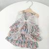 Princess Style Pet Floral Skirt Mesh Skirt Dog Dresses Cute Cat Dress  Dog Cat