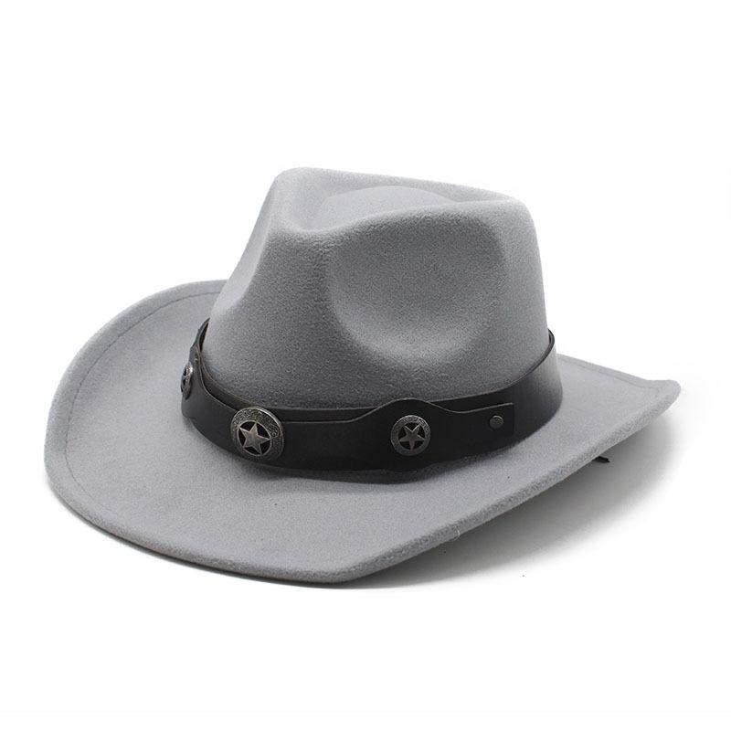 Western Cowboy Felt Hat Tibetan Top Hat Men'S And Women'S Jazz Hat, Woolen Hat