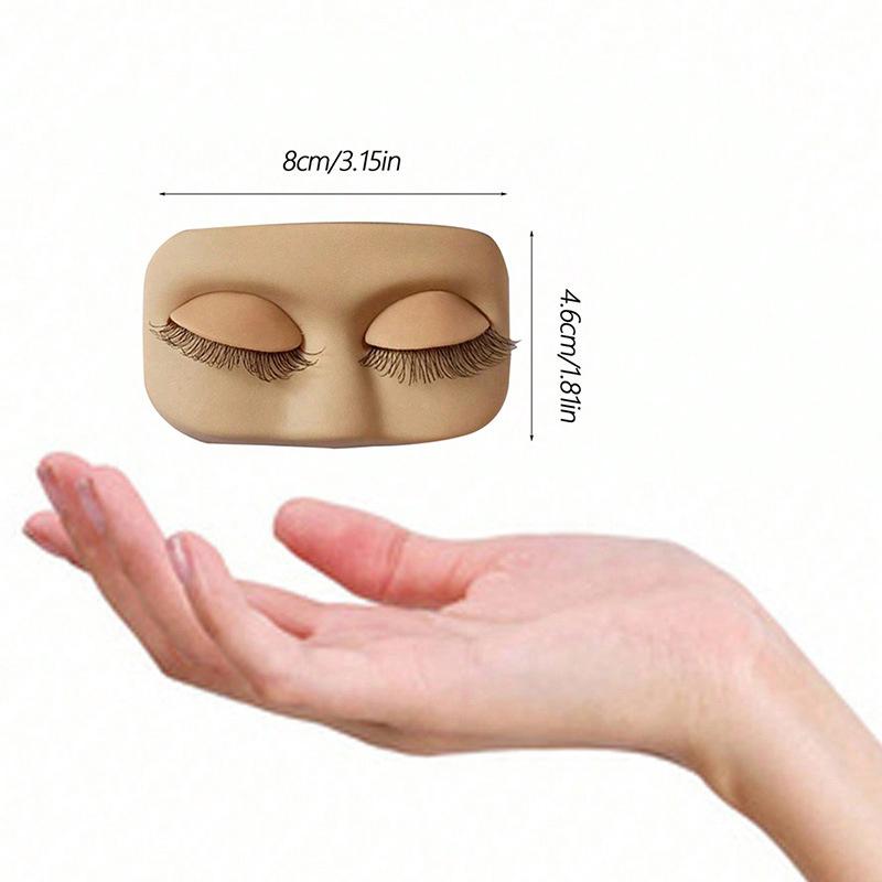 Mini Lash Flat Model Head Practice Eyelash Extension Training Head With Removable Replacement Eyelids With False Eyelashes
