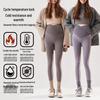 High-Waisted Fleece Lined Maternity Yoga Pants with Belly Support