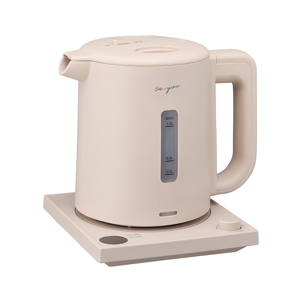 

kettle that can make hot Doshisha electric hot water prevents tipping and pink beige [Electric water] kettle, special, 1.0L, leaking, dial/push type,