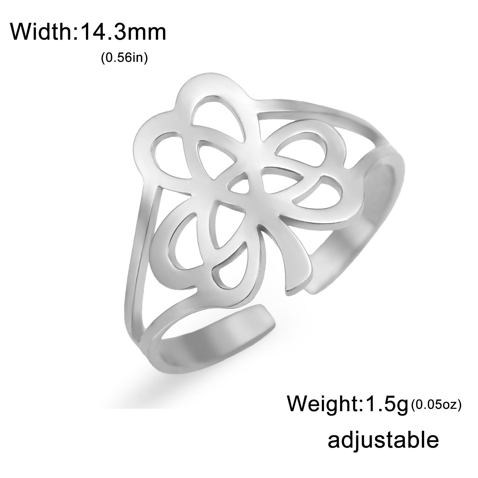 LIKGREAT Irish Knot Ring Shamrock Rings for Women Men Stainless Steel Adjustable Celtic Clover Protection Wedding Gift Jewelry