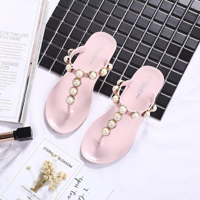 Pearl Flat Women Beach Flipflops Slippers Summer Antiskid Cozy Sandals Shoes