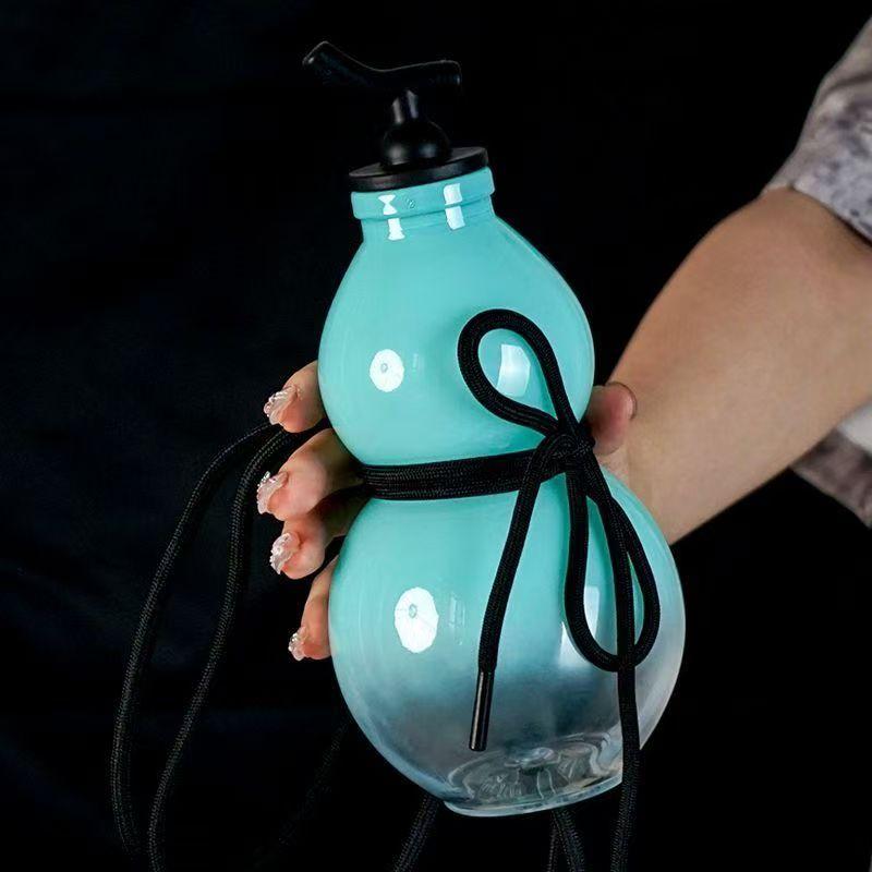 800ML Kalebasvormige Waterfles Voor Kinderen Vrienden Wukong Reis Drinkfles Tritan Materiaal Zwart