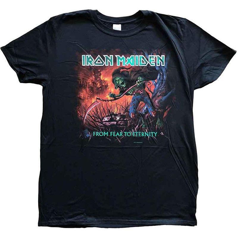 

2025 New Iron Maiden Rock Punk American Retro Printed Men s and Women s Pure Cotton Short-sleeved T-shirts 4XL