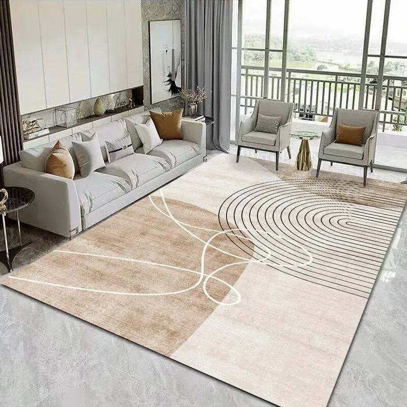 Japanese Style Geometric Crystal Pile Household Carpet Living Room Bedroom Bedside Rug Non-slip Easy Care Carpet