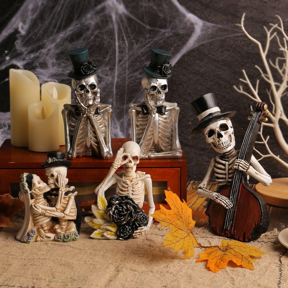 

Funny Fake Human Skull Bones Scary Skeleton Figure Decoration Haunted House