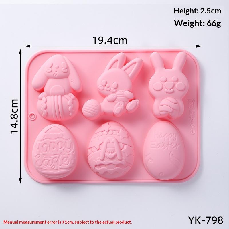 Easter Bunny Egg Shaped Silicone Cake Cookies Mold Chocolate Candy Baking Tool For Easter Kids Birthday Party Diy Decoration
