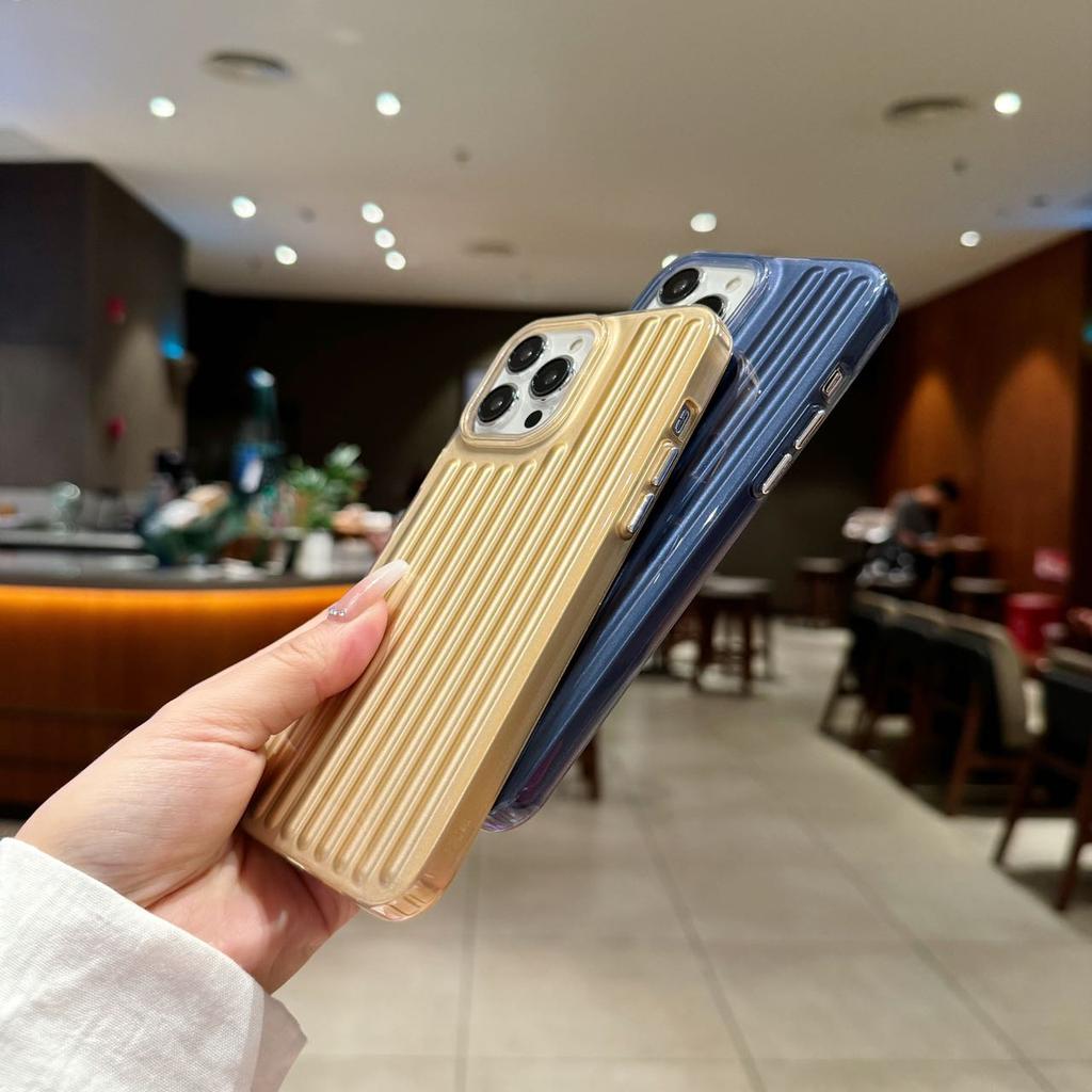 Fashion Corrugated Suitcase Stripe Case For Apple iPhone 17 Air 16 E 15 14 Plus 13 12 11 Pro Max Soft Silicone Shockproof Cover