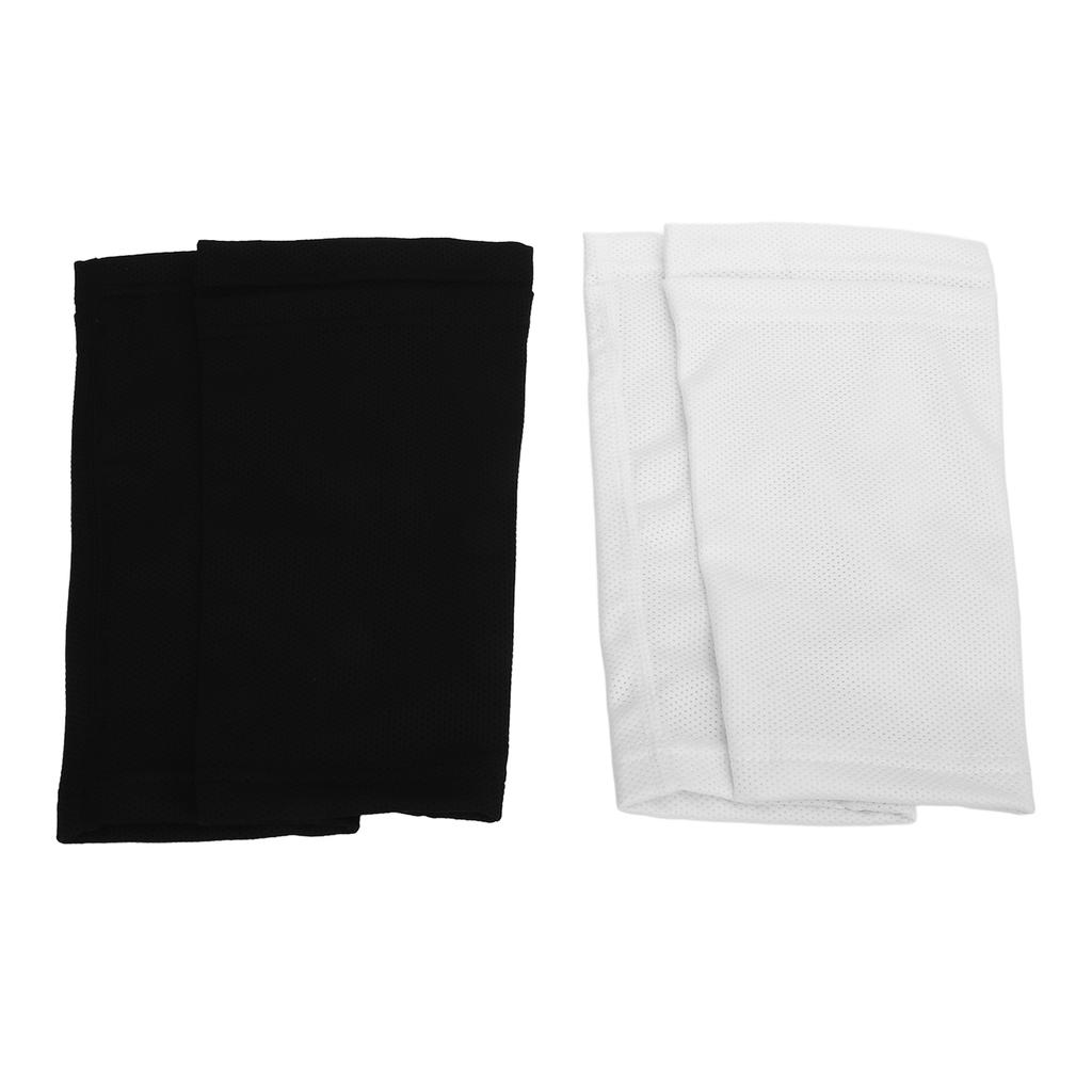 2 Pairs Soccer Shin Guards Sleeves Anti Slip Breathable Football Shin Pad Sleeves for Sports
