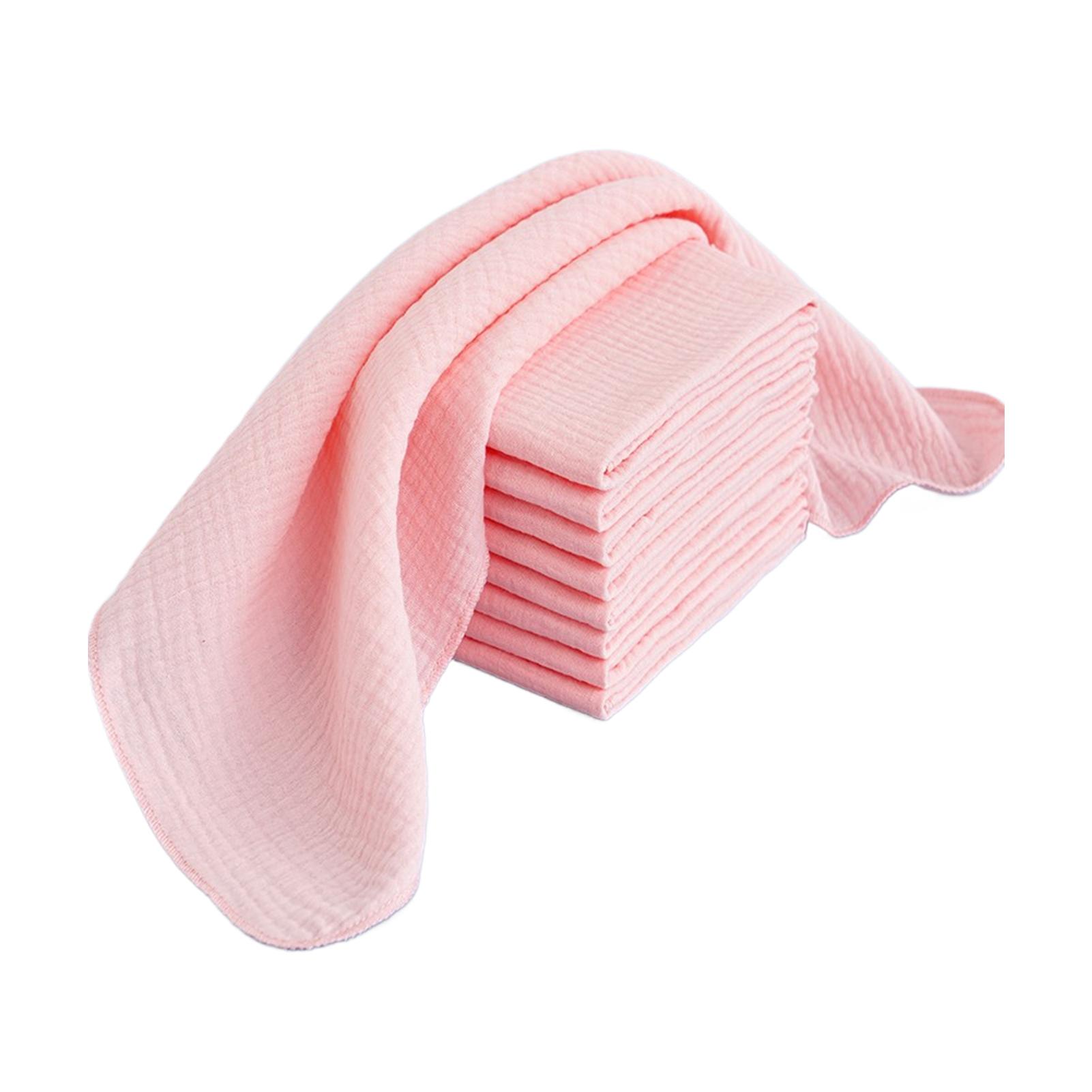 

10 шт 100% марлевые пеленки для пеленания ребенка 43x45 см многоразовые многослойные детские светло-розовый