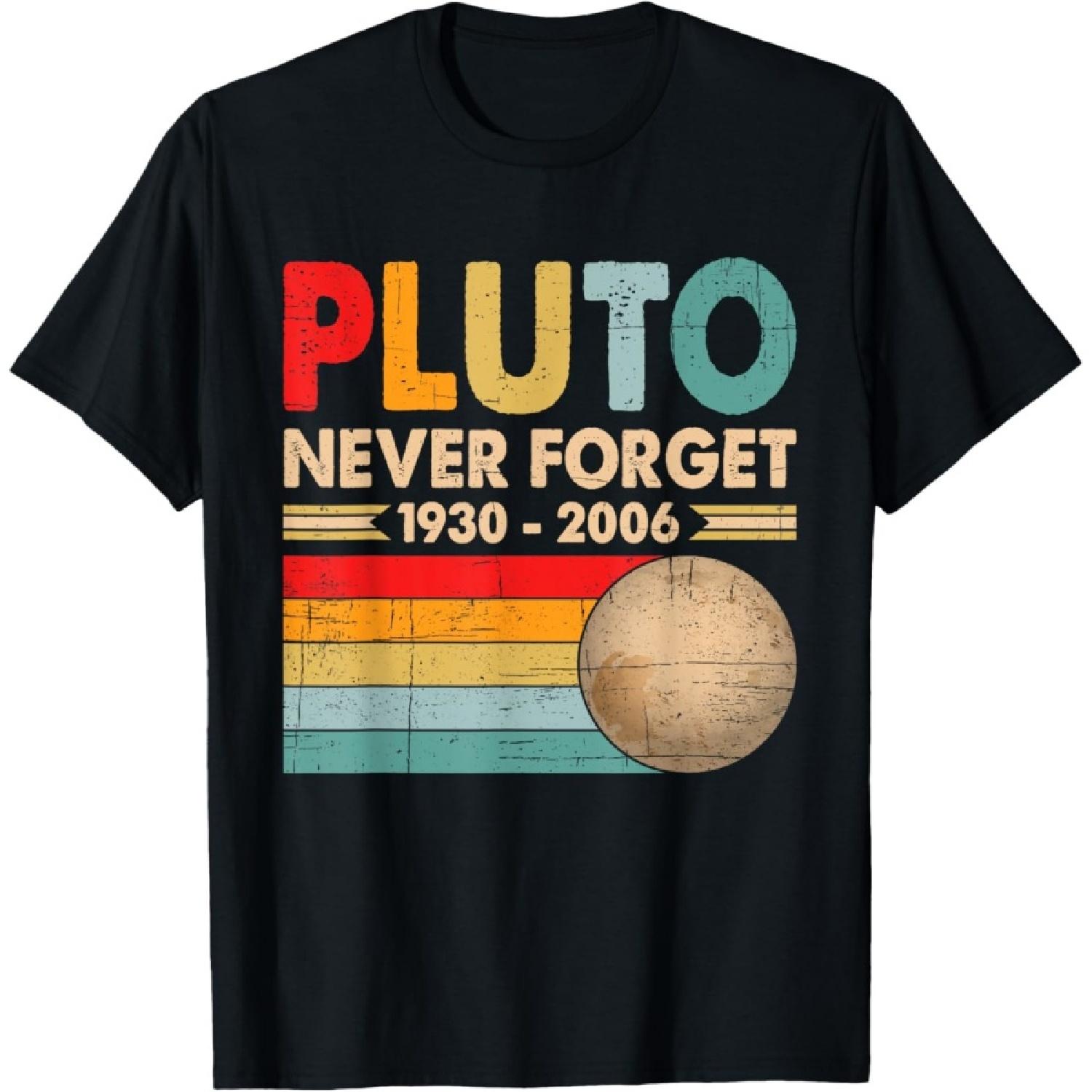 Vintage Pluto Never Forget Space Astronomy Lover School Cool T-Shirt S