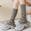 Knitted Knee Socks Vertical Stripe Knee Sleeves Cute Leg Cover  Winter Season